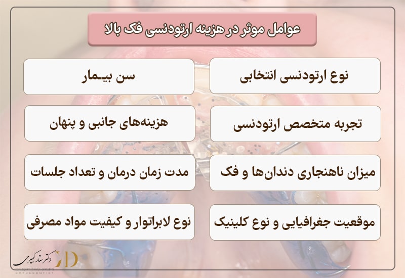 قیمت ارتودنسی فک بالا